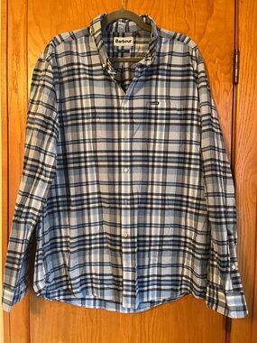 Barbour Blue and White Checked Tailored Fit Shirt